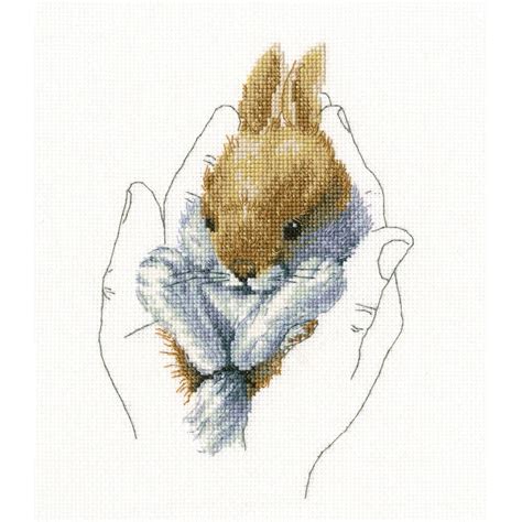 RTO Warmth in Palms Rabbit III Art. M697 Counted Cross Stitch Kit 4.75" x 6.75"/12 cm x 17 cm